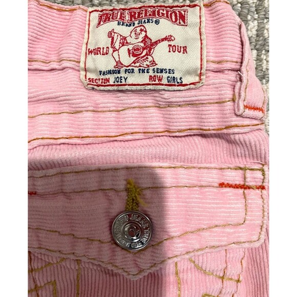 True Religion Girls Size 10 Pink Joey Flared 100% Cotton Jeans - Picture 5 of 8